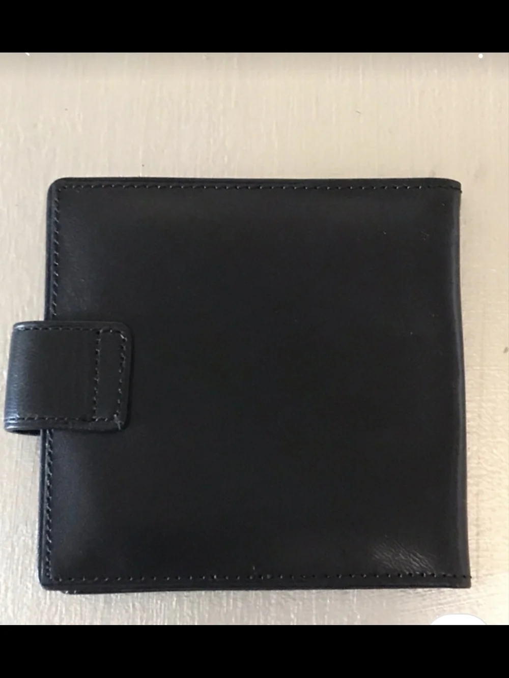Moda Black Leather Card Holder Wallet with Snap Tab